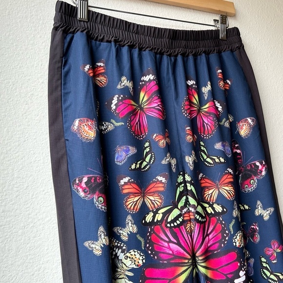 Terez Blue Pink Red kaleidoscope butterfly jogger RipStop Track Pants Sz L - Picture 7 of 15